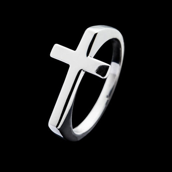 Silver 925 Cross design ring 2点セット Faithful Path Cross Ring | Silver Christian Rings for Women