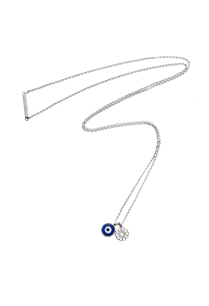 92.5 Silver Evil Eye Necklace - Zevarking – Zevar King