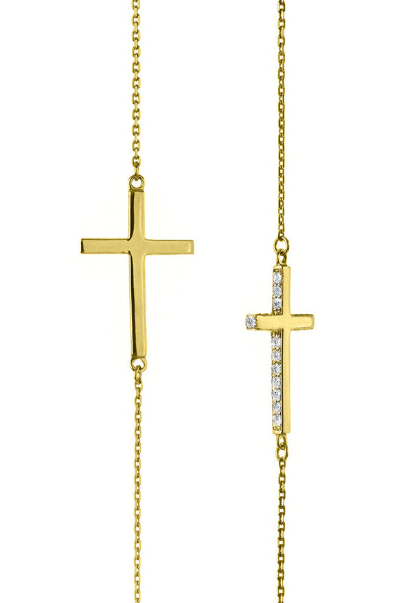 White Stone Cross Necklace - DUEROS