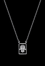 Design Hand Of Fatima Double Pendant Guardian Scapular Silver Necklace 925 Sterling Jewelry Present From Barcelona Protecting Talisman Escapulario Gay For Man Unisex 2 Hamsa